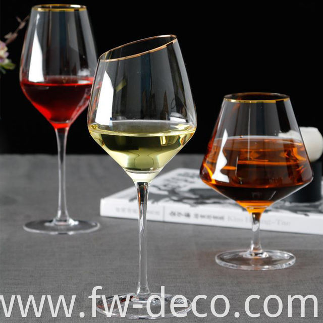 Gold Rim Wine Glass